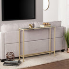 Silver and Gold Mirrored Glass Console Table - 36-inch