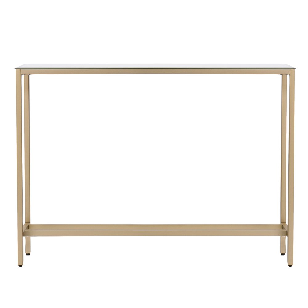 Silver and Gold Mirrored Glass Console Table - 36-inch