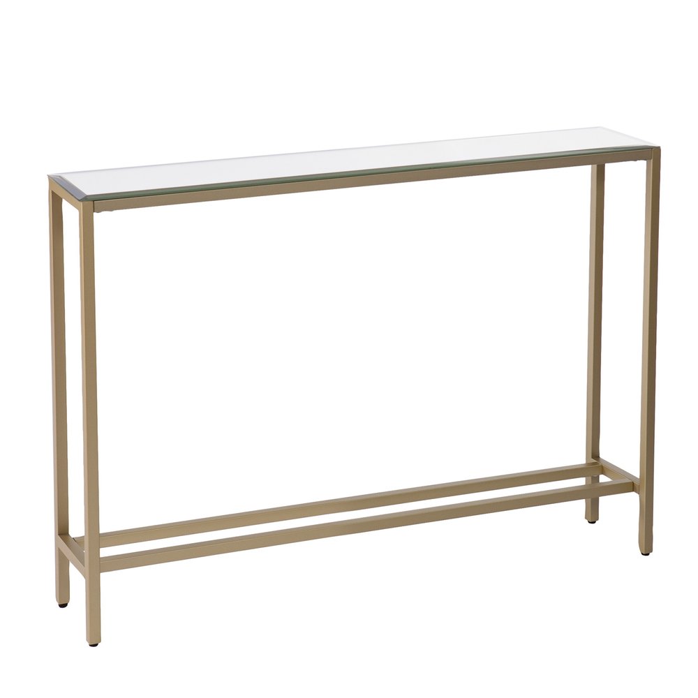 Silver and Gold Mirrored Glass Console Table - 36-inch