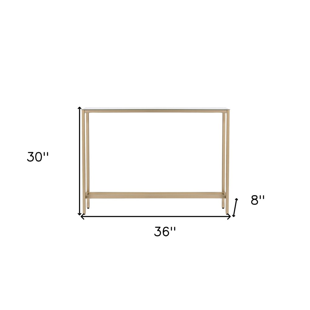 Silver and Gold Mirrored Glass Console Table - 36-inch