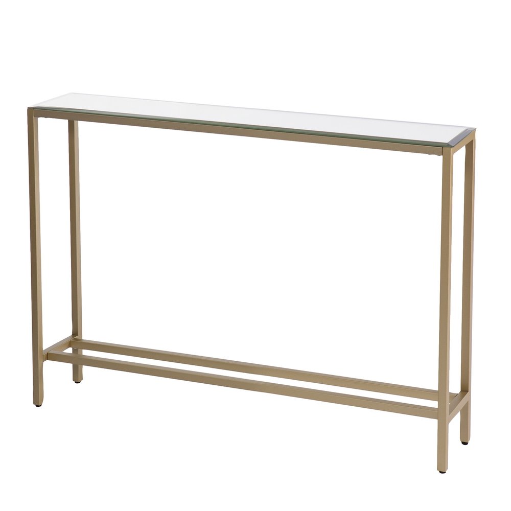 Silver and Gold Mirrored Glass Console Table - 36-inch