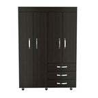 Wood Three Drawer Combo Dresser - 68-inch