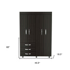 Wood Three Drawer Combo Dresser - 68-inch