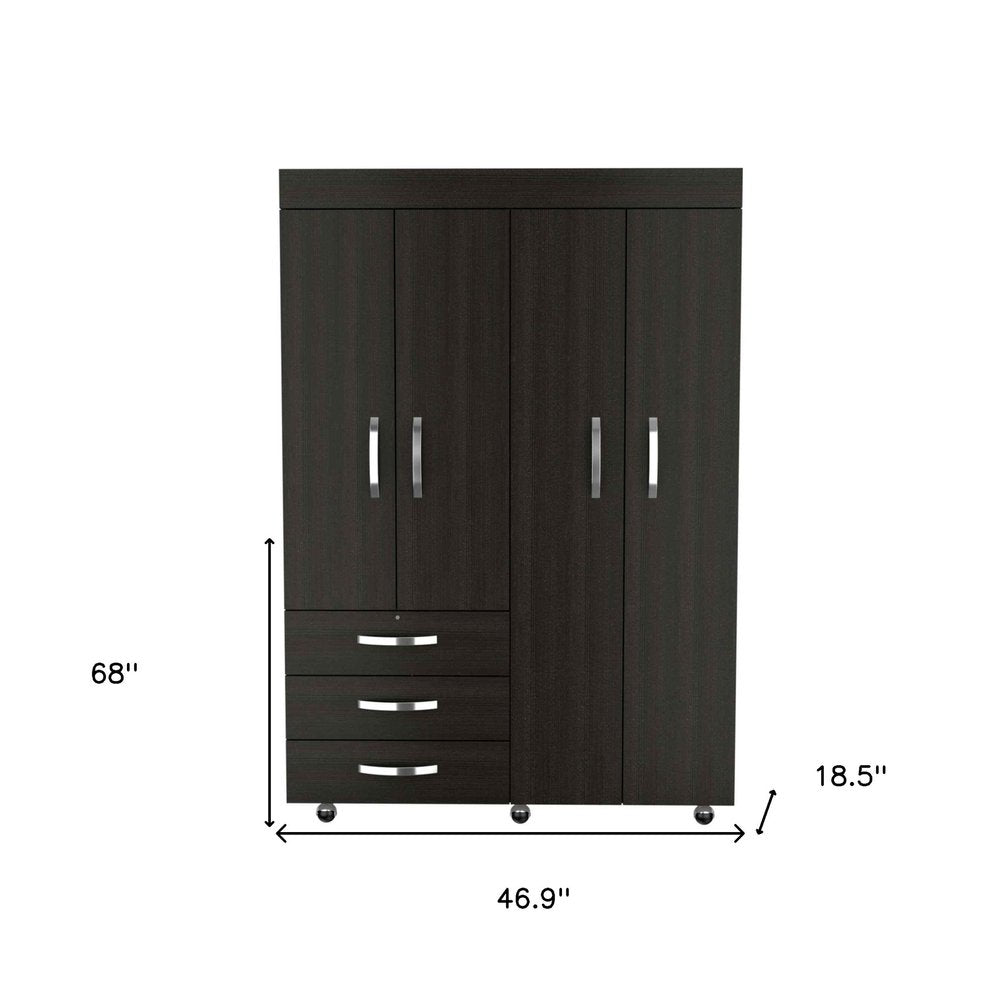 Wood Three Drawer Combo Dresser - 68-inch