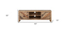 Wood Brown Reclaimed Pine and Plywood Open Shelving TV Stand - 63-inch