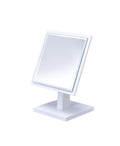 White Wood Square Freestanding Framed Makeup Shaving Tabletop Mirror - 9-inch