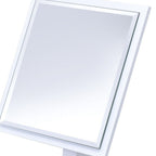 White Wood Square Freestanding Framed Makeup Shaving Tabletop Mirror - 9-inch