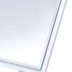 White Wood Square Freestanding Framed Makeup Shaving Tabletop Mirror - 9-inch