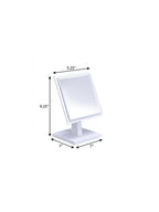 White Wood Square Freestanding Framed Makeup Shaving Tabletop Mirror - 9-inch