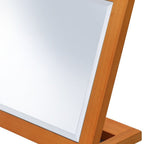 Brown Wood Framed Freestanding Makeup Shaving Tabletop Mirror - 8-inch
