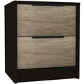 Wood Two Drawer Nightstand - 19-inch