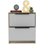 Wood Two Drawer Nightstand - 19-inch