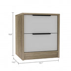 Wood Two Drawer Nightstand - 19-inch