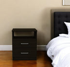 Wood Two Drawer Nightstand - 20-inch
