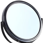 Black Round Metal Framed Makeup Shaving Tabletop Mirror - 9-inch