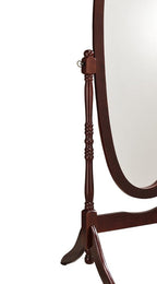 Brown Cherry Oval Framed Cheval Standing Mirror - 59-inch