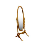 Natural Wood Oval Freestanding Tilting Framed Cheval Mirror - 59-inch
