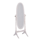 Natural Wood Oval Freestanding Tilting Framed Cheval Mirror - 59-inch