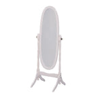 Natural Wood Oval Freestanding Tilting Framed Cheval Mirror - 59-inch