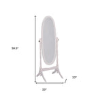 Natural Wood Oval Freestanding Tilting Framed Cheval Mirror - 59-inch