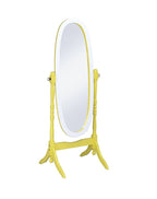 Purple and White Wood Freestanding Oval Framed Cheval Mirror - 59-inch