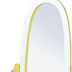 Purple and White Wood Freestanding Oval Framed Cheval Mirror - 59-inch