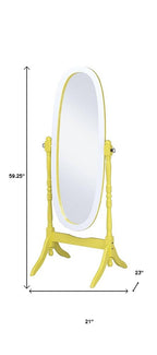 Purple and White Wood Freestanding Oval Framed Cheval Mirror - 59-inch