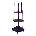Brown Wood Four Tier Corner Bookcase - 39-inch