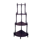 Brown Wood Four Tier Corner Bookcase - 39-inch