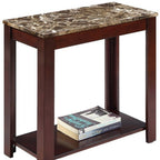 Brown End Table with Shelf - 24-inch