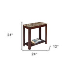 Brown End Table with Shelf - 24-inch