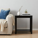 Black End Table with Shelf - 24-inch