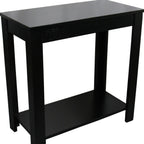 Black End Table with Shelf - 24-inch