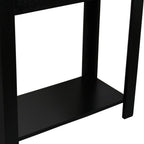 Black End Table with Shelf - 24-inch