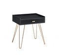 Gold and Black End Table with Drawer - 24-inch