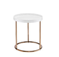 Copper and White Round End Table - 22-inch