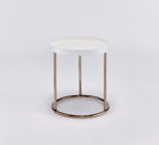 Copper and White Round End Table - 22-inch