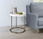 Copper and White Round End Table - 22-inch