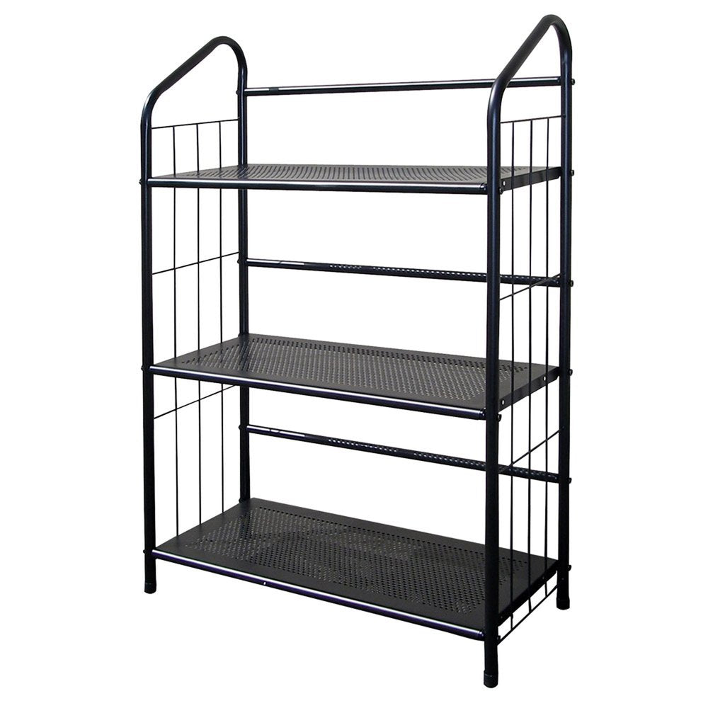 Black Metal Three Tier Bookcase - 37-inch