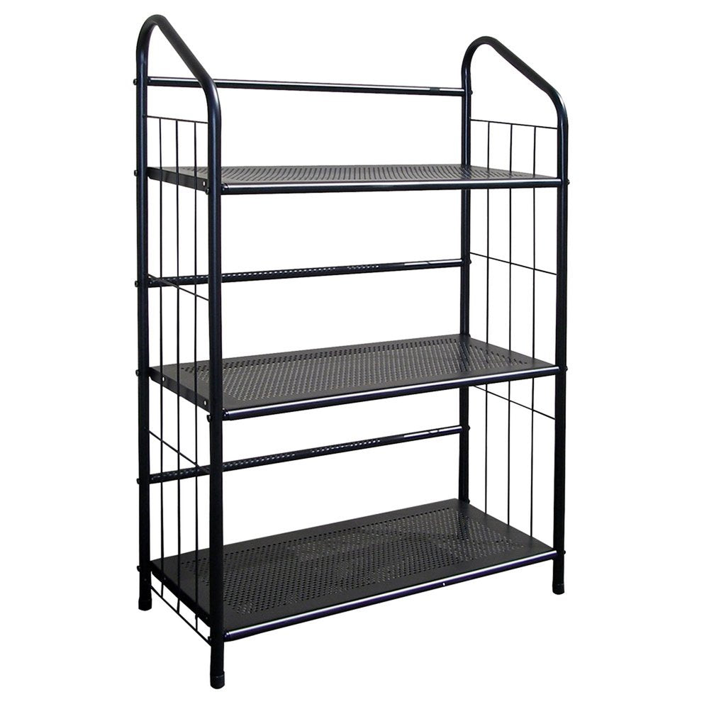 Black Metal Three Tier Bookcase - 37-inch