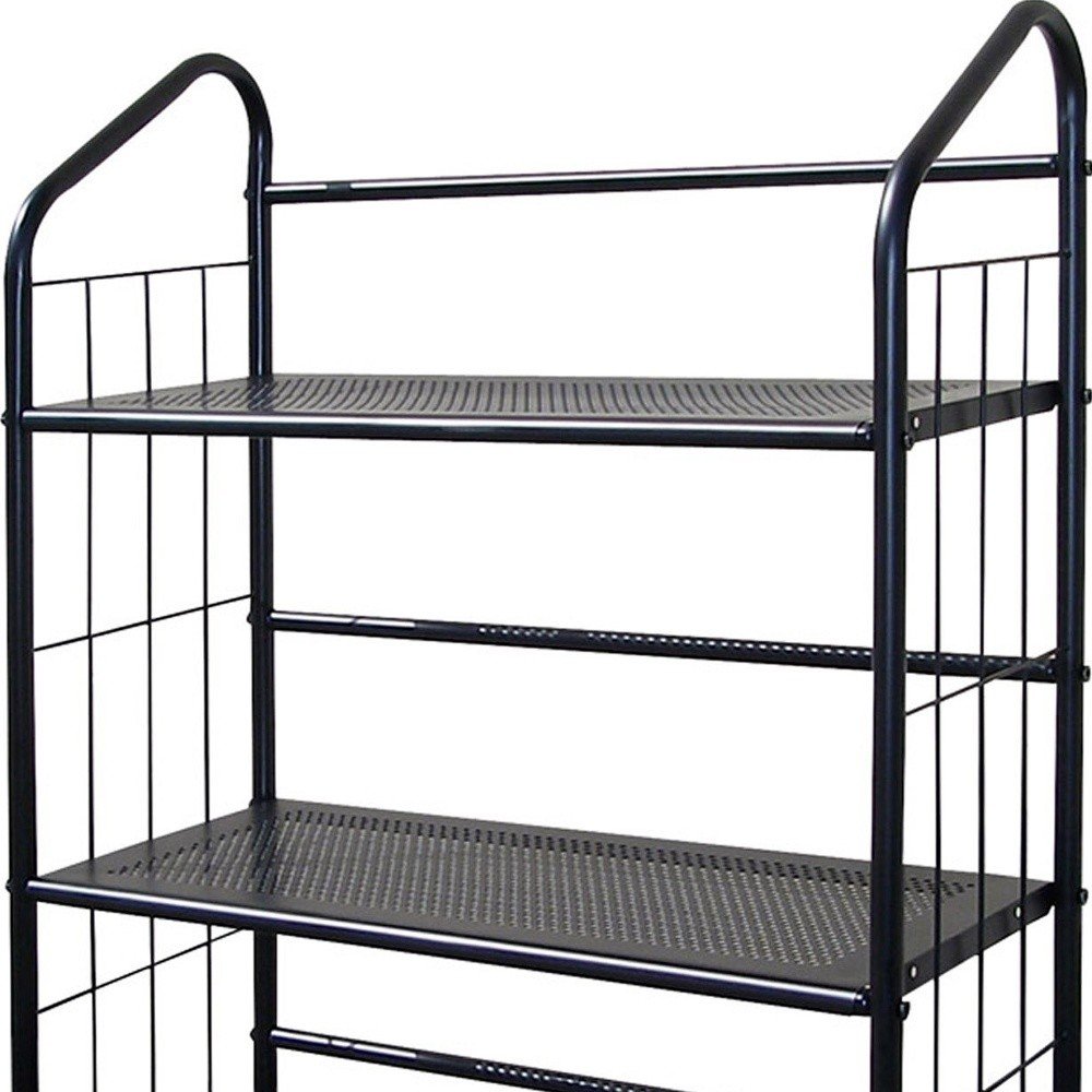 Black Metal Three Tier Bookcase - 37-inch