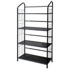 Black Metal Four Tier Bookcase - 49-inch