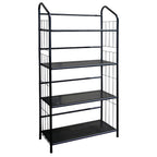 Black Metal Four Tier Bookcase - 49-inch