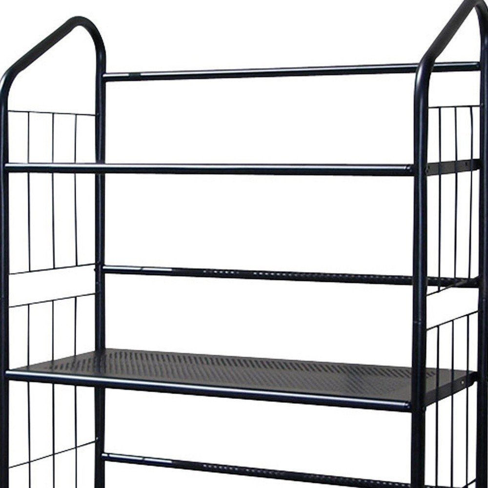 Black Metal Four Tier Bookcase - 49-inch