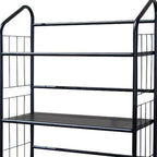Black Metal Four Tier Bookcase - 49-inch