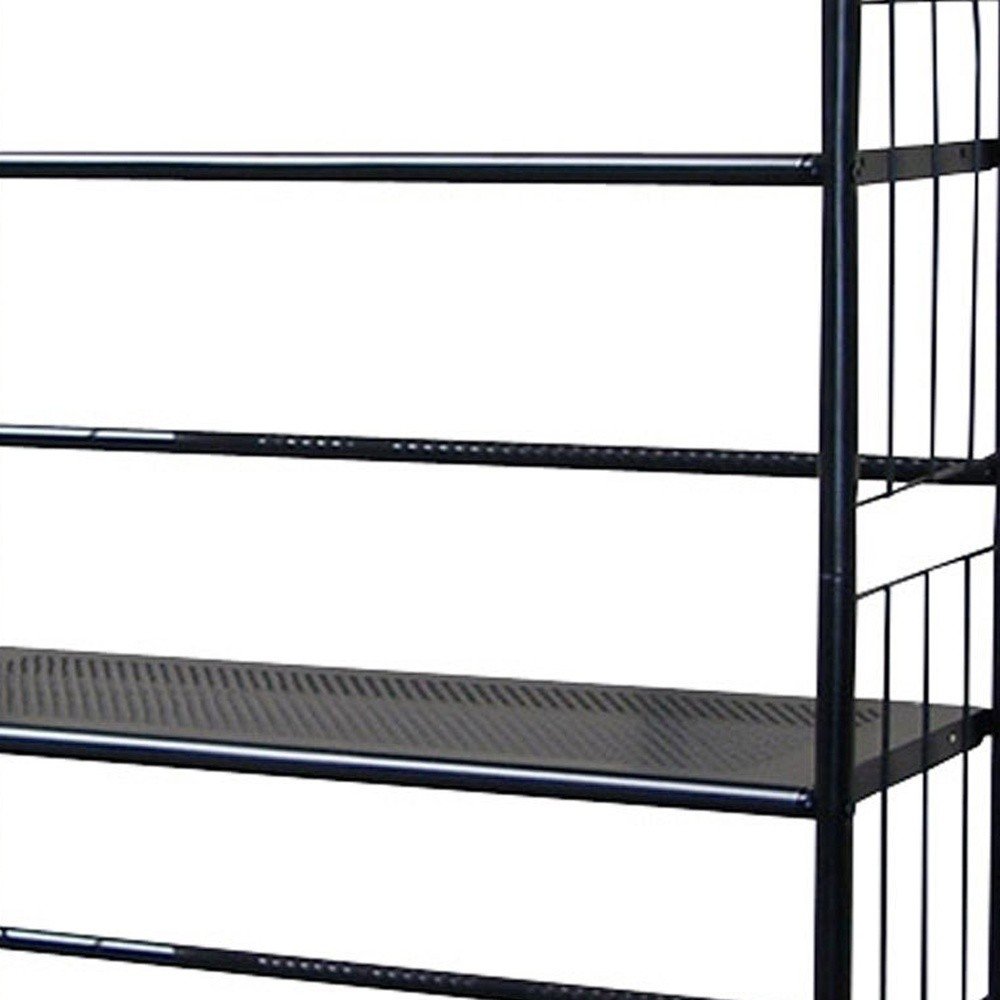 Black Metal Four Tier Bookcase - 49-inch