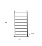 Black Metal Four Tier Bookcase - 49-inch