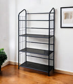 Black Metal Four Tier Bookcase - 49-inch