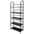 Black Metal Five Tier Bookcase - 64-inch