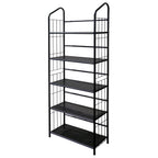 Black Metal Five Tier Bookcase - 64-inch